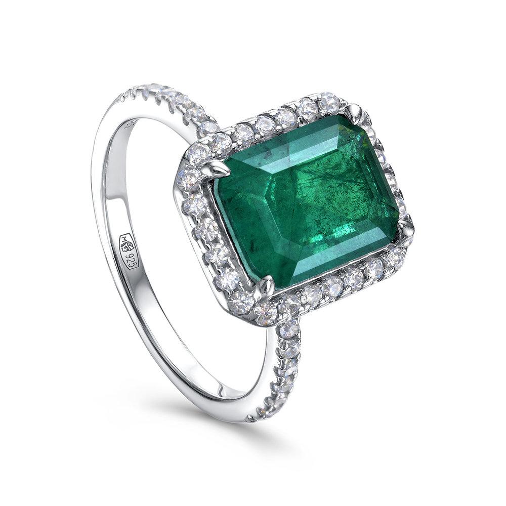 Кольцо декоративное KABAROVSKY,  серебро 925 проба, вставка фианит/алпанит (KABAROVSKY, Россия)