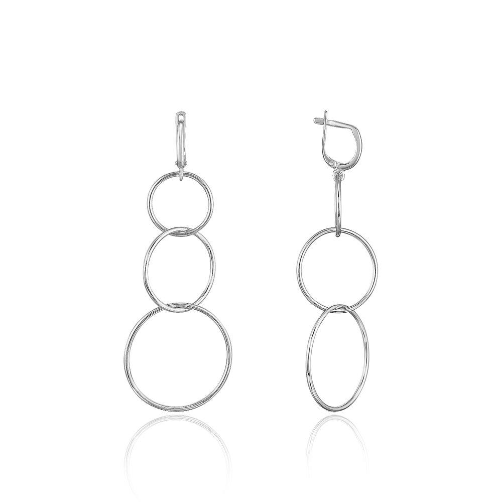 Серьги длинные,  серебро 925 проба (Россия)