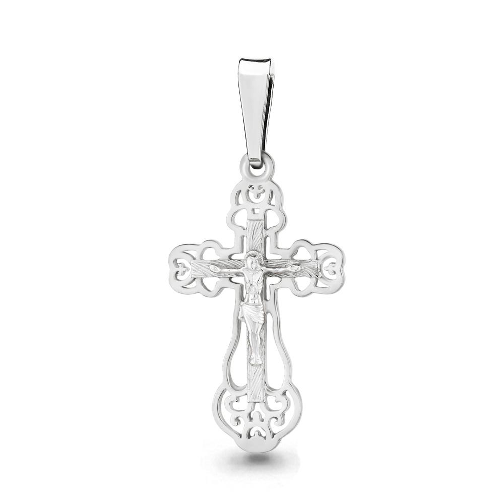 Подвеска крестик Aquamarine,  серебро 925 проба