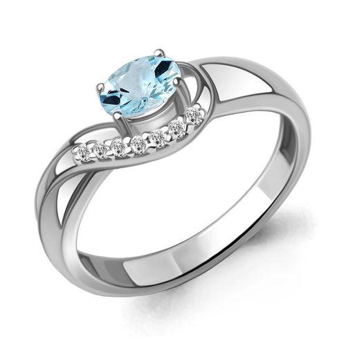 Кольцо декоративное Aquamarine,  серебро 925 проба, вставка фианит (Aquamarine, Россия)