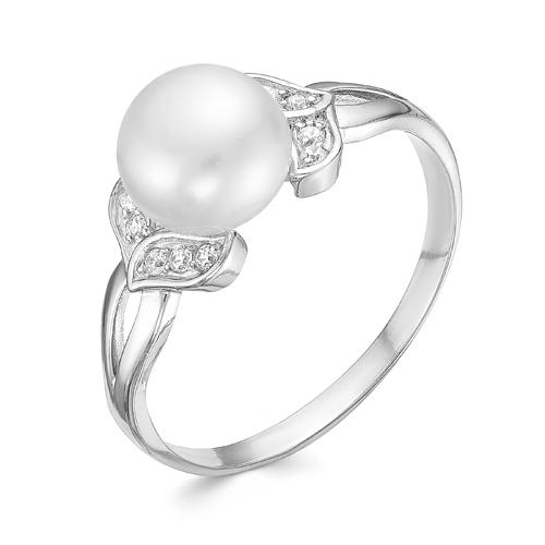 Кольцо декоративное Zlato, красное золото 585 проба, вставка фианит/жемчуг (Zlato, Россия)