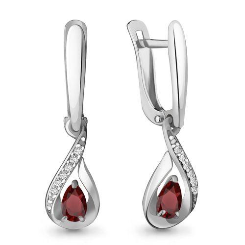 Серьги длинные Aquamarine,  серебро 925 проба, вставка фианит
