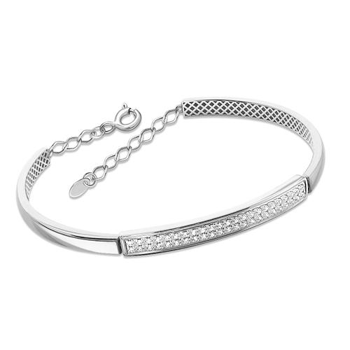 Браслет жесткий 7 Карат, белое золото 585 проба, вставка бриллиант