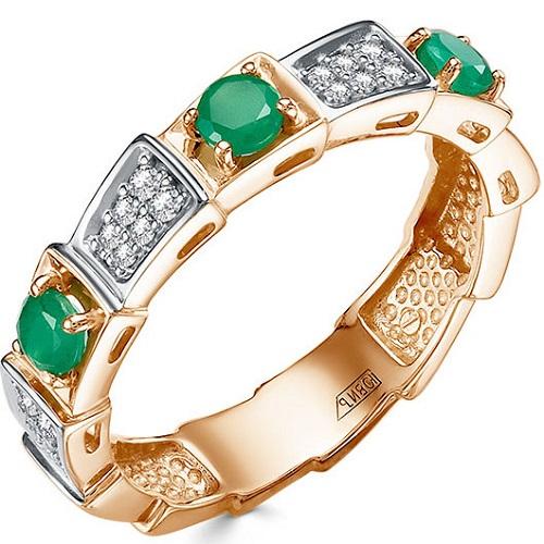 Кольцо декоративное ИМПЕРИАЛ, красное золото 585 проба, вставка бриллиант (ИМПЕРИАЛ, Россия)