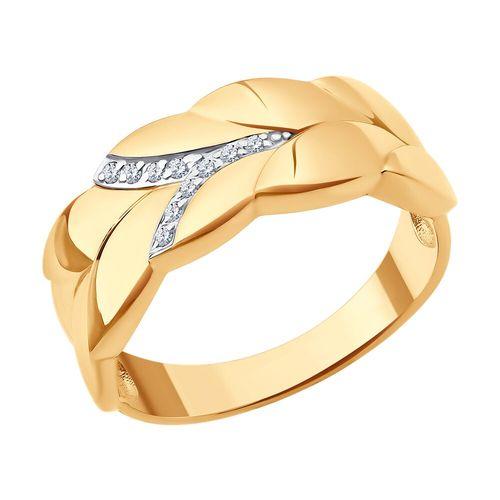 Кольцо декоративное Sokolov и Diamant, красное золото 585 проба, вставка фианит (Sokolov и Diamant, Россия)