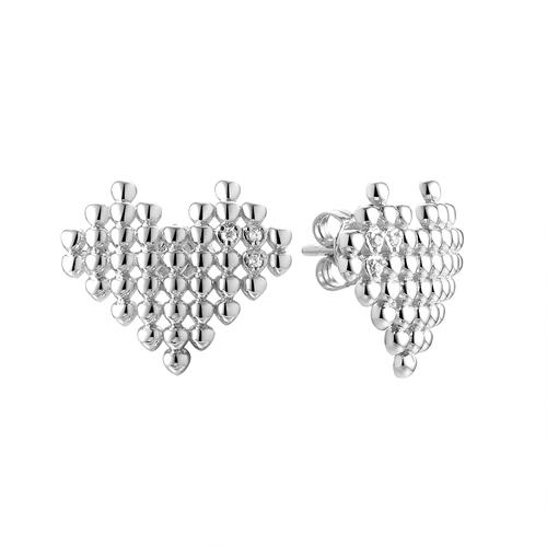 Серьги пусеты Fresh Jewellery,  серебро 925 проба, вставка фианит (Fresh Jewellery, Россия)