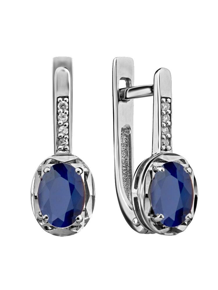 Серьги с английским замком,  серебро 925 проба (Россия)