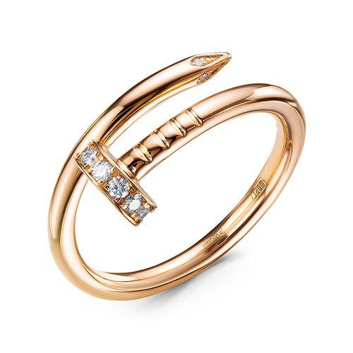 Кольцо декоративное RoseGrace, красное золото 585 проба, вставка бриллиант (RoseGrace, Россия)