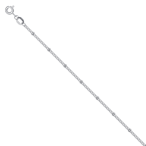 Цепь с плетением "Панцирь" 7 Карат, белое серебро 925 проба