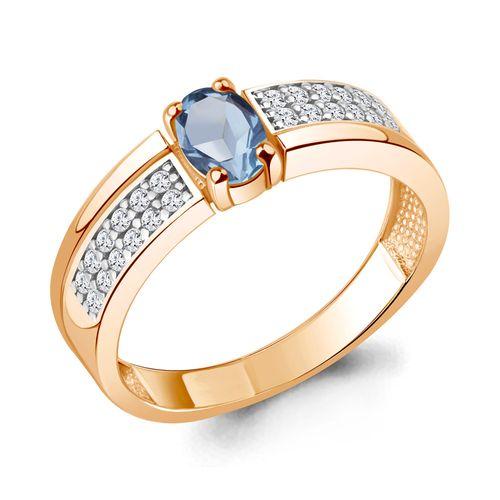Кольцо декоративное Aquamarine, красное золото 585 проба, вставка фианит (Aquamarine, Россия)