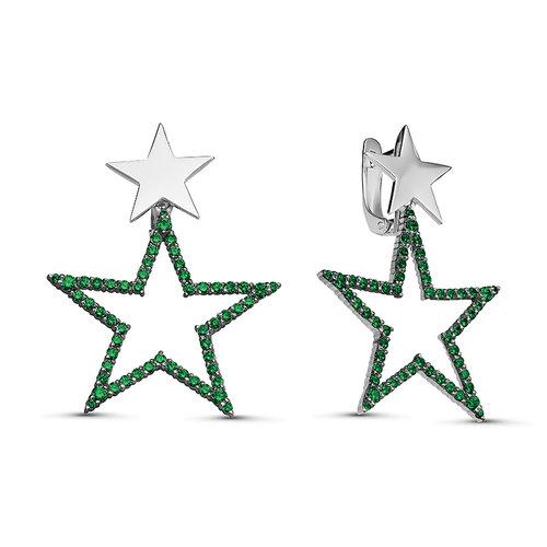 Серьги с английским замком DELTA,  серебро 925 проба, вставка кварц