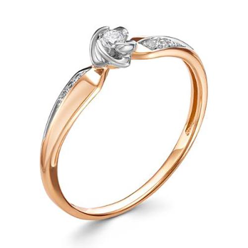 Кольцо помолвочное RoseGrace, красное золото 585 проба, вставка бриллиант (RoseGrace, Россия)