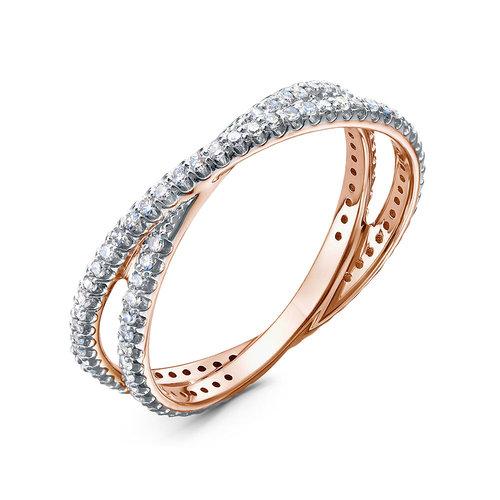 Кольцо декоративное RoseGrace, красное золото 585 проба, вставка бриллиант