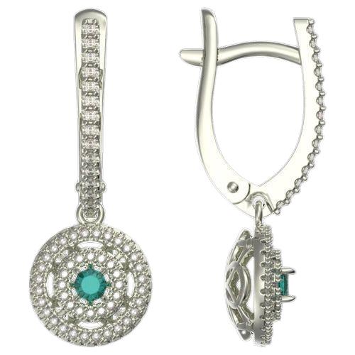 Серьги длинные RoseGrace, белое золото 585 проба, вставка сапфир (RoseGrace, Россия)