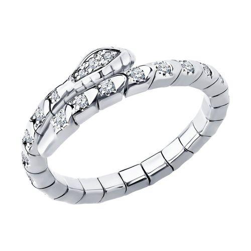 Кольцо декоративное Sokolov и Diamant, белое золото 585 проба, вставка бриллиант