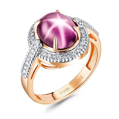 Кольцо декоративное Era Jewellery, красное золото 585 проба, вставка рубин