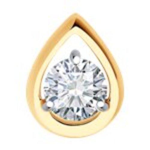 Подвеска шарм Diamant, красное золото 585 проба, вставка фианит