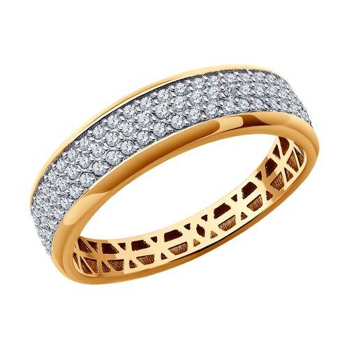 Кольцо декоративное Sokolov и Diamant, красное золото 585 проба, вставка фианит (Sokolov и Diamant, Россия)