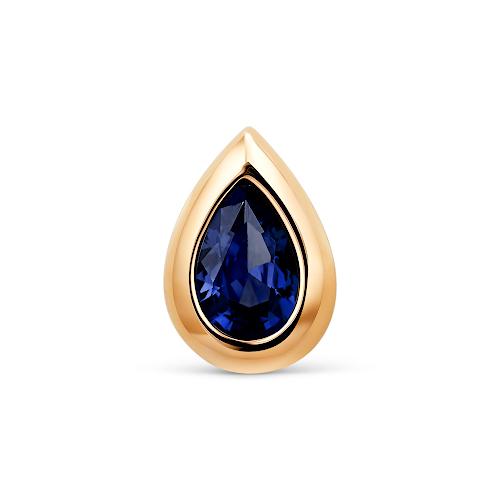 Подвеска шарм LUCKY DIAMOND, красное золото 585 проба, вставка сапфир