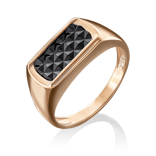 Кольцо печатка Platina Jewelry, красное золото 585 проба