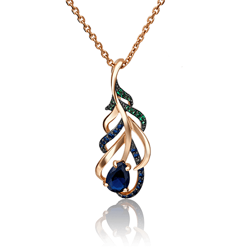 Подвеска декоративная Platina Jewelry, красное золото 585 проба, вставка фианит