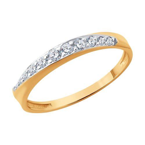 Кольцо декоративное Sokolov и Diamant, красное золото 585 проба, вставка фианит (Sokolov и Diamant, Россия)
