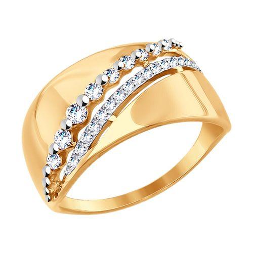 Кольцо декоративное Sokolov и Diamant, красное золото 585 проба, вставка фианит (Sokolov и Diamant, Россия)