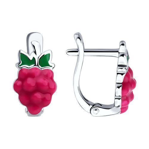 Серьги детские,  серебро 925 проба, вставка эмаль (Россия)