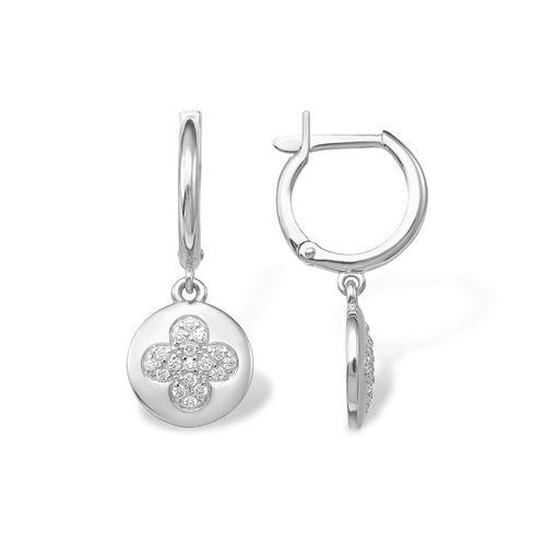 Серьги длинные Efremov,  серебро 925 проба, вставка фианит (Efremov, Россия)