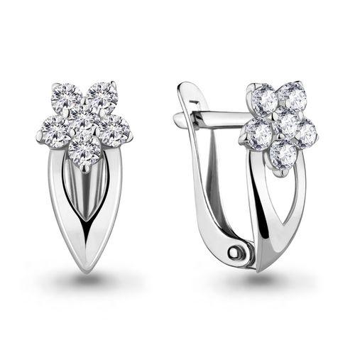 Серьги детские Aquamarine,  серебро 925 проба, вставка фианит (Aquamarine, Россия)