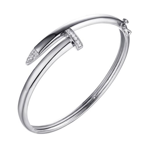 Браслет жесткий Fresh Jewelry,  серебро 925 проба, вставка фианит