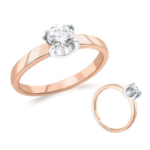 Кольцо помолвочное 7 Карат, красное золото 585 проба, вставка бриллиант (7 Карат, Беларусь)