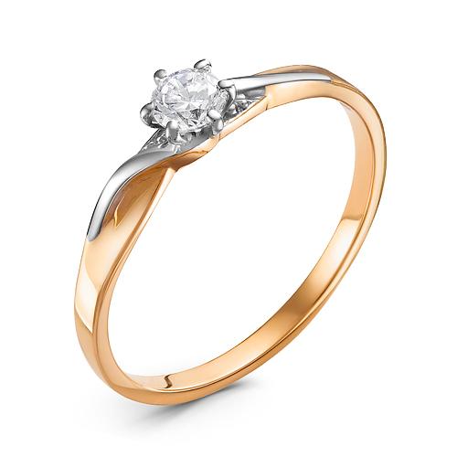 Кольцо помолвочное Diamond Union, красное золото 585 проба, вставка бриллиант