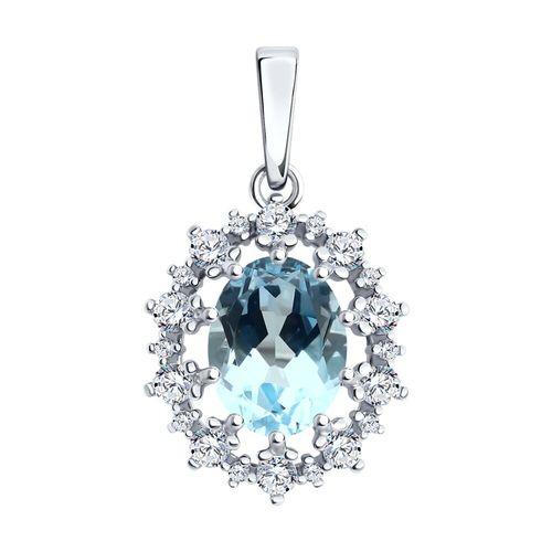 Подвеска декоративная Sokolov и Diamant,  серебро 925 проба, вставка топаз (Sokolov и Diamant, Россия)