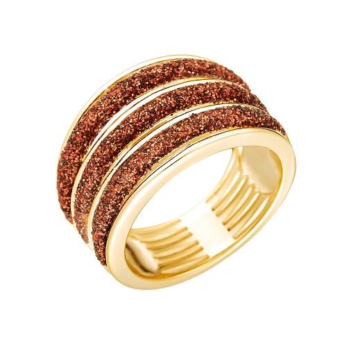 Кольцо декоративное Fresh Jewellery, желтое серебро 925 проба, вставка глиттер (Fresh Jewellery, Россия)