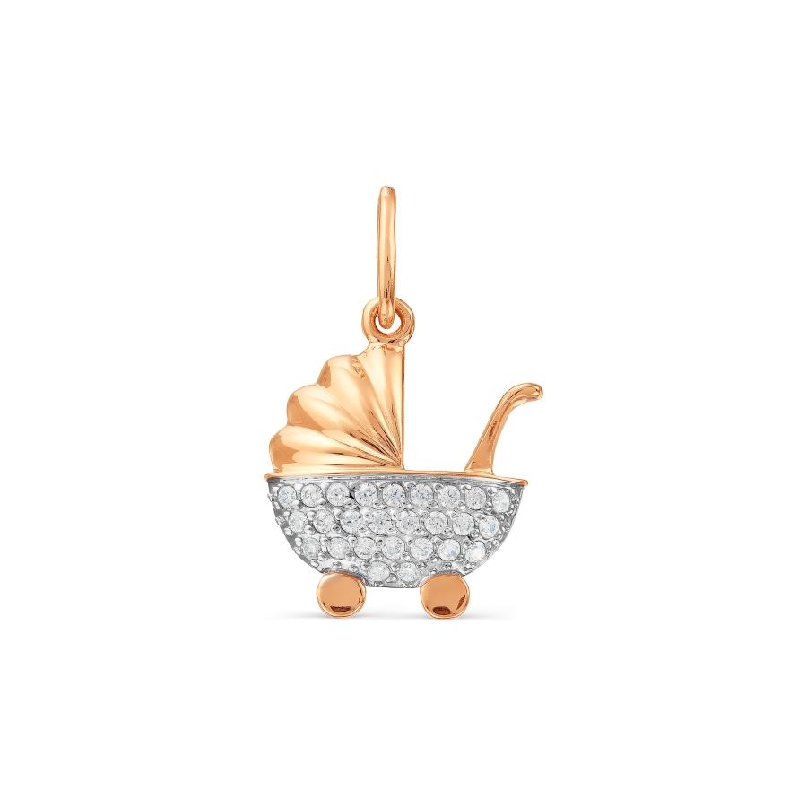 Подвеска декоративная Karatov, красное золото 585 проба, вставка фианит (Karatov, Россия)