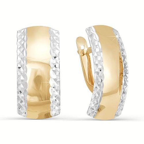 Серьги с английским замком, красное золото 585 проба (Россия)
