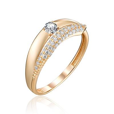 Кольцо декоративное TALANT, красное золото 585 проба, вставка фианит (TALANT, Россия)