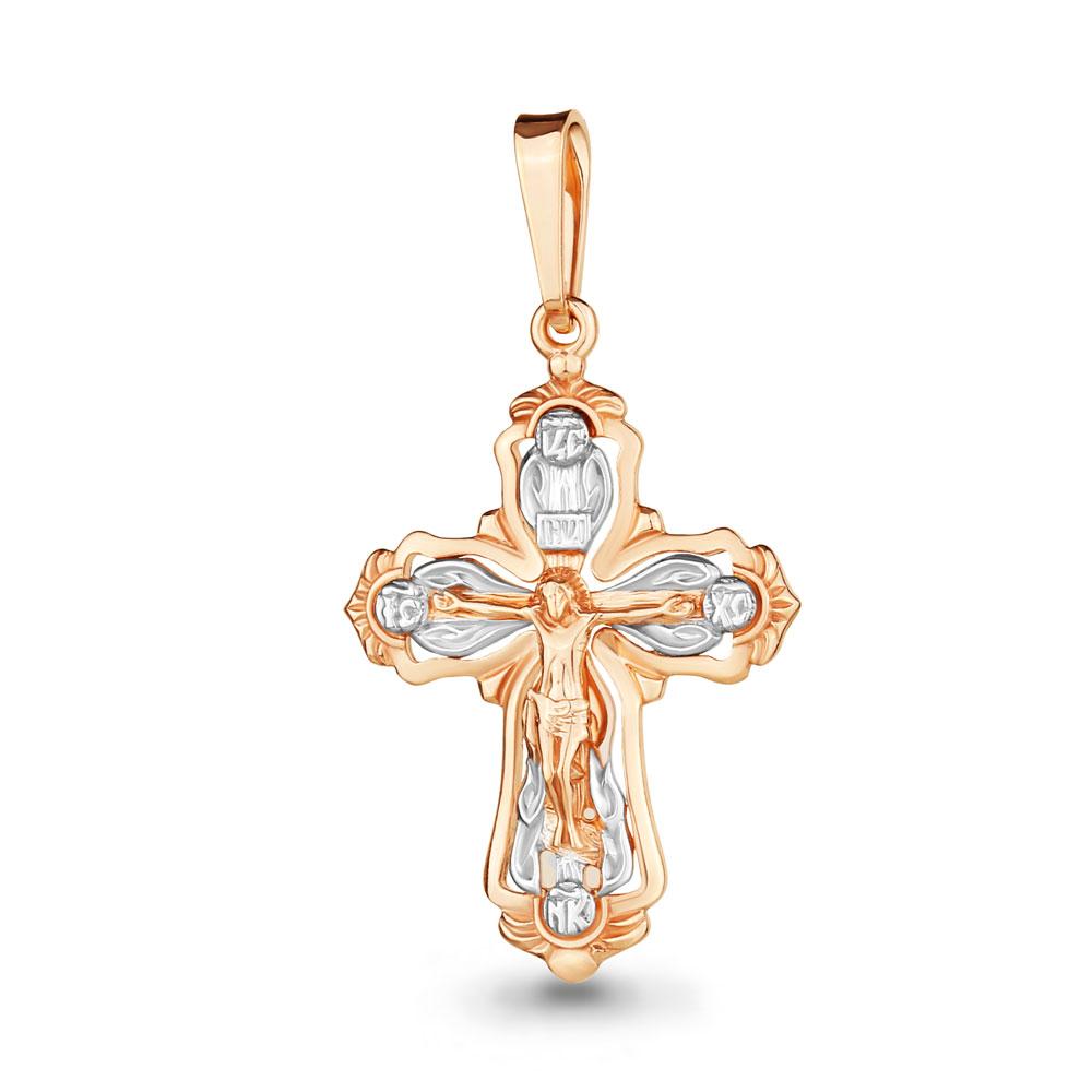 Подвеска крестик Aquamarine, красное золото 585 проба (Aquamarine, Россия)