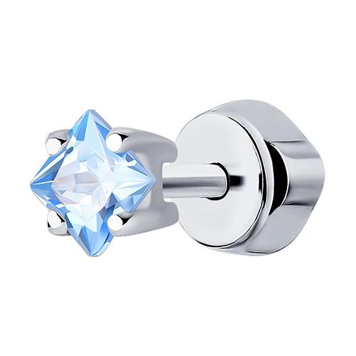 Серьга одиночная Sokolov и Diamant,  серебро 925 проба, вставка фианит