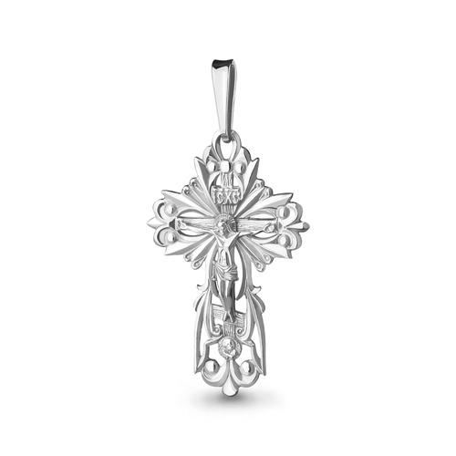 Подвеска крестик Aquamarine,  серебро 925 проба (Aquamarine, Россия)