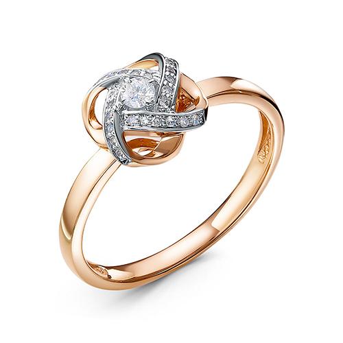 Кольцо декоративное RoseGrace, красное золото 585 проба, вставка бриллиант (RoseGrace, Россия)