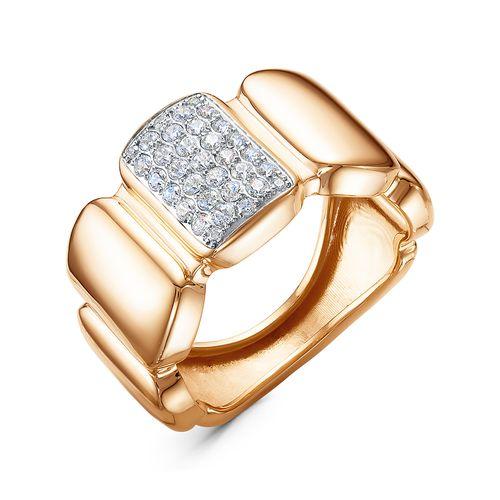 Кольцо декоративное Иллада, красное золото 585 проба, вставка фианит (Иллада, Россия)