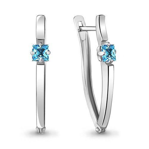 Серьги длинные Aquamarine,  серебро 925 проба, вставка топаз (Aquamarine, Россия)