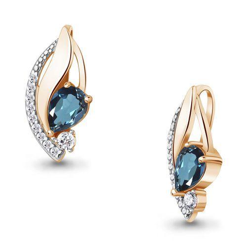 Подвеска декоративная Aquamarine, красное золото 585 проба, вставка фианит