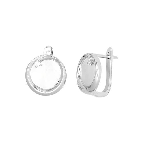 Серьги с английским замком,  серебро 925 проба, вставка фианит (Турция)