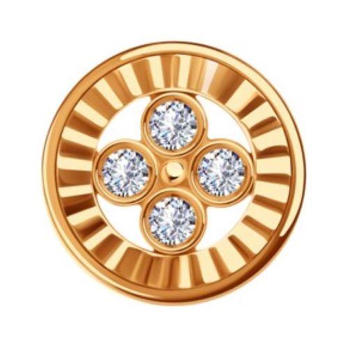 Подвеска шарм Karatov, красное золото 585 проба, вставка фианит (Karatov, Россия)