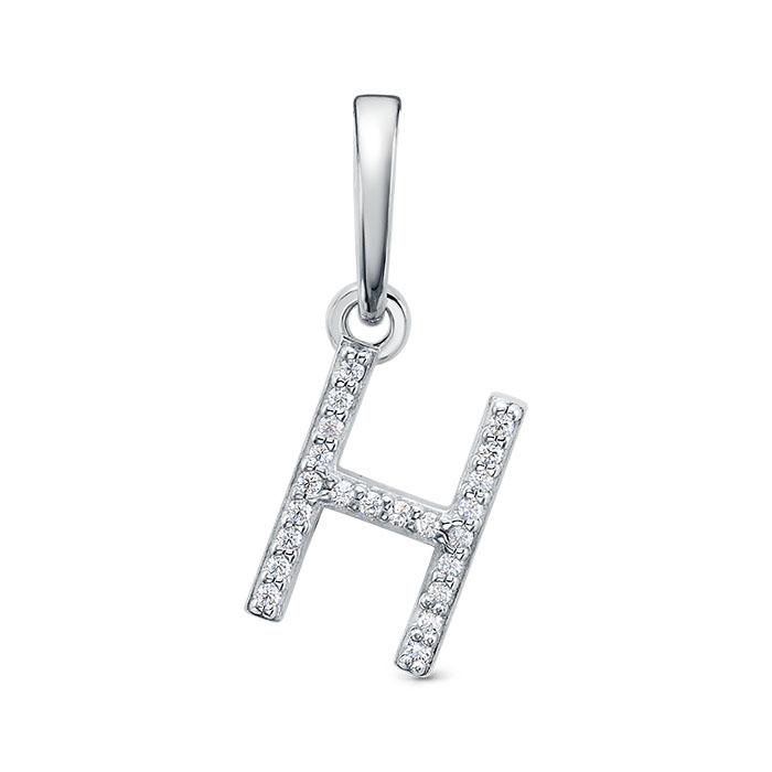 Подвеска буква,  серебро 925 проба, вставка фианит (Россия)
