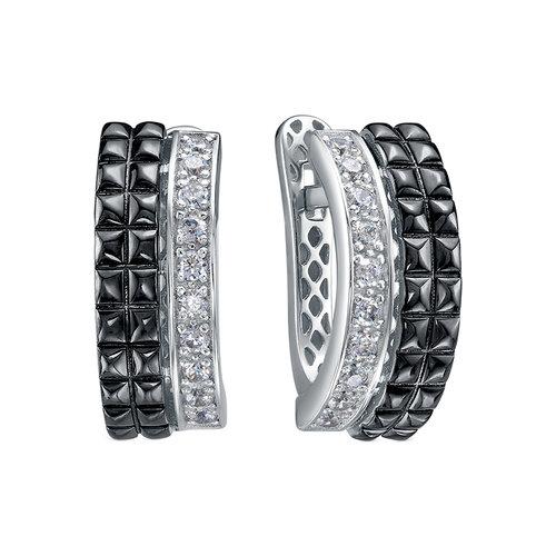 Серьги с английским замком DELTA,  серебро 925 проба, вставка фианит (DELTA, Россия)