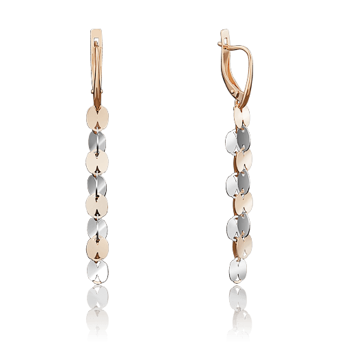 Серьги длинные Platina Jewelry, красное золото 585 проба (Platina Jewelry, Россия)